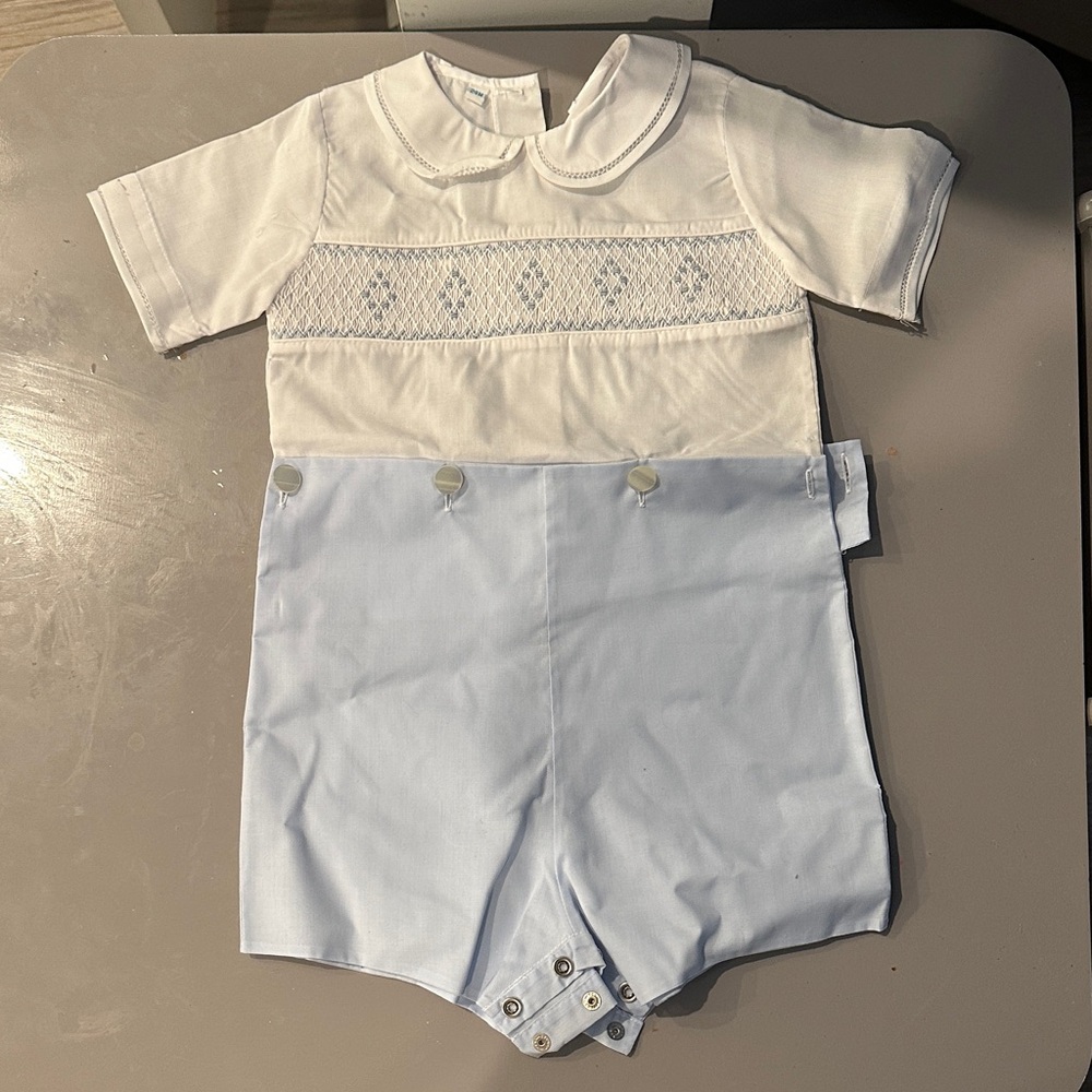 Classic White and Blue Kids One Piece